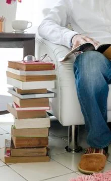 Reading a book Stock Photos