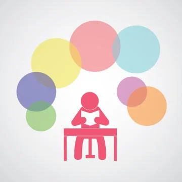 Reading a book sign Illustrazione stock