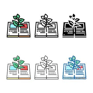 Reading book for simplified growing knowledge color icon vector Stock Illustration