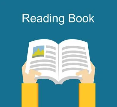 Reading book. Studying concept.  Flat design illustration concepts for studyi Stock Illustration