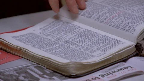 READING BOOK TEXT DURING CLASS Stock Footage 105422692