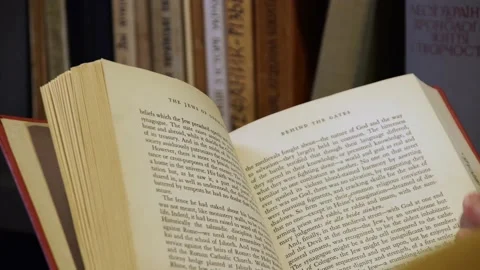 Reading a book, turning pages 스톡 동영상 155963165