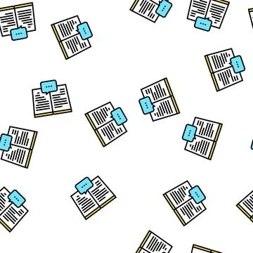Reading book vector seamless pattern Stock Illustration