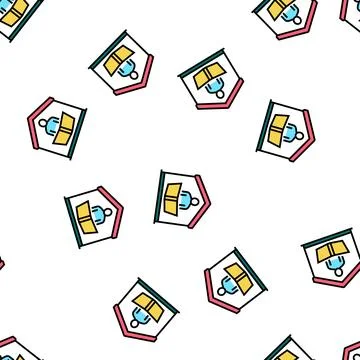 Reading book vector seamless pattern Stock Illustration