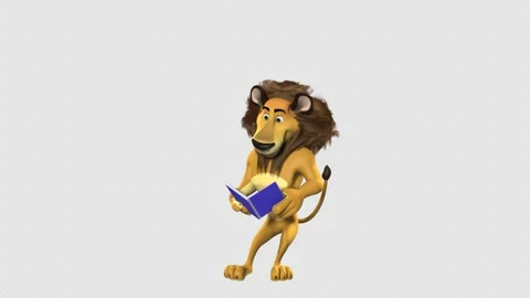 Reading book3D Animated Lion Sitting in Jungle and Reading Book Vidéo 239508388