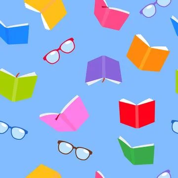 Reading books background. Seamless pattern. Vector illustration Stock Illustration