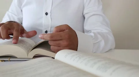 Reading books, doing research Stock Footage 65191933