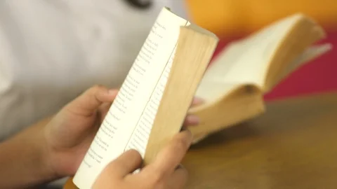 Reading Books Stock Footage 88912691