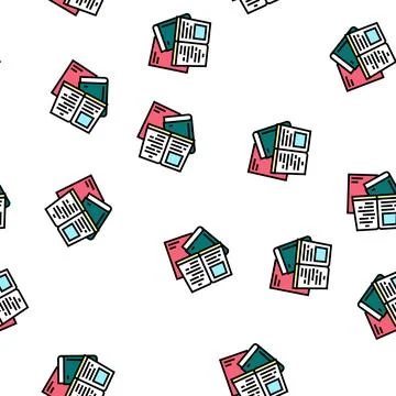 Reading books leisure vector seamless pattern Illustrazione stock