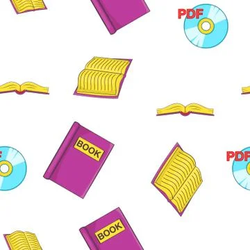Reading books pattern, cartoon style Stock Illustration