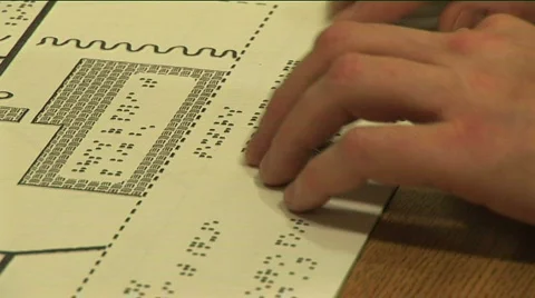 Reading braille Stock Footage 293201