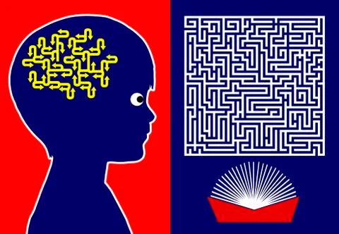 Reading for Brain Development Stock Illustration