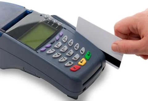 Reading the card Fotos de archivo