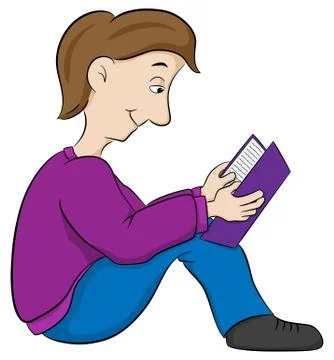 Reading child sitting on the floor Stock Illustration
