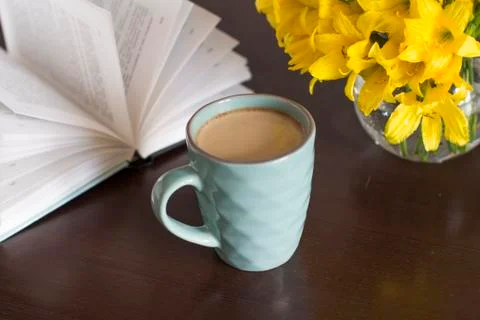 Reading with coffee Stock Photos