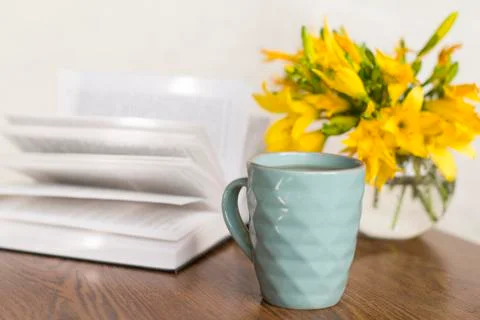 Reading with coffee Stock Photos