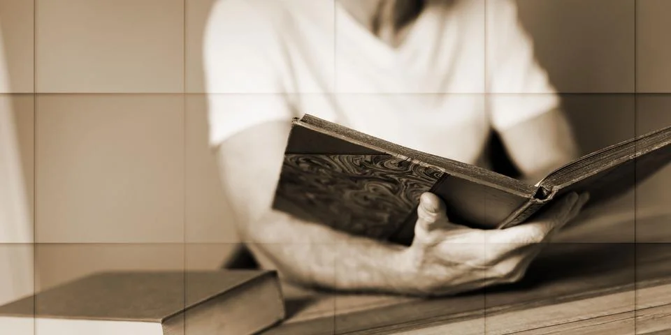 Reading concept, geometric pattern Stock Photos