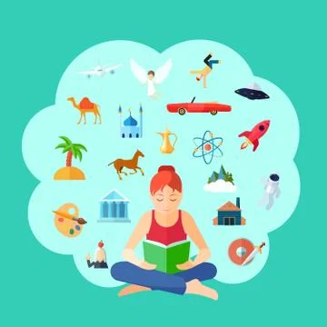 Reading Concept Illustration イラスト素材