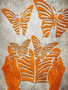 Reading concept orange on gray digital illustration Stock Illustration