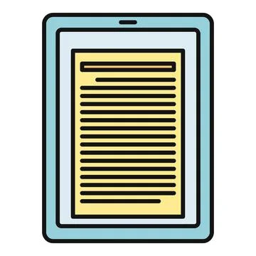 Reading content on a digital e reader tablet screen Stock Illustration
