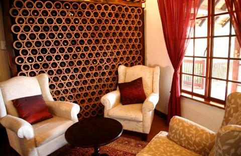 A reading corner at a guest house. Stock Photos