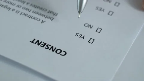 Reading documents on informed consent to the processing of personal data. Stock Footage 157532913