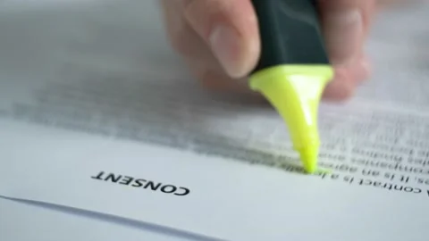 Reading documents on informed consent to the processing of personal data. Stock Footage 157867052