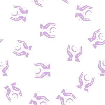 Reading dreams glyph seamless pattern Stock Illustration