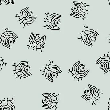 Reading dreams line seamless pattern Illustrazione stock