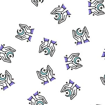 Reading dreams vector seamless pattern Stock Illustration