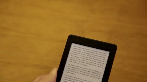 Reading an E-Book Stock Footage 45607149