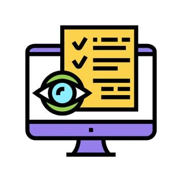 Reading electronic document color icon vector illustration Stock Illustration