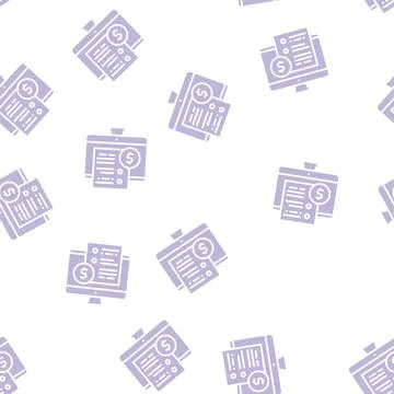 Reading electronic document glyph seamless pattern Illustrazione stock