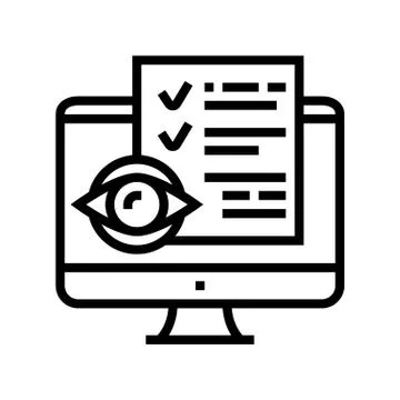 Reading electronic document line icon vector illustration Stock Illustration