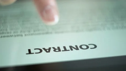 Reading an electronic document on a tablet. Stock Footage 159546455