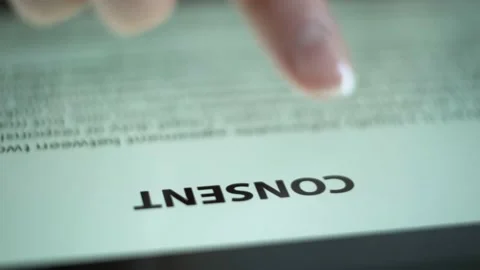 Reading an electronic document on a tablet. Stock Footage 164526517