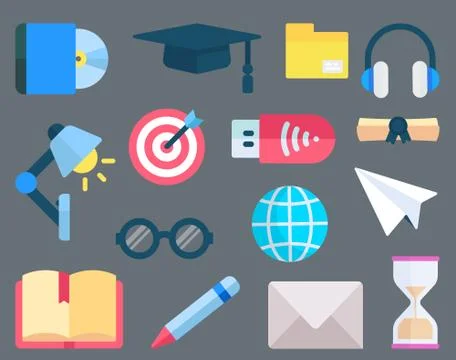 Reading Equipments, E-learning Technology Vector 스톡 일러스트