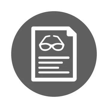 Reading eyeglass icon / gray vector Stock Illustration