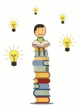 Reading give idea and knowledge Stock Illustration