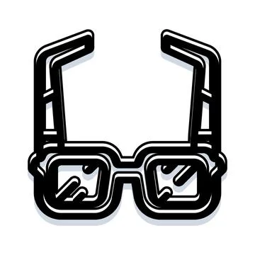 Reading glasses with bold black lines and white reflections Stock Illustration