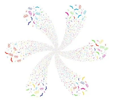 Reading Glasses Curl Explosion Illustrazione stock
