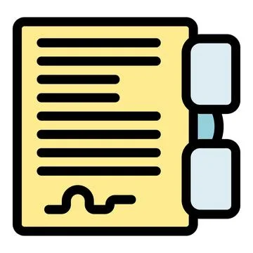 Reading glasses holding important document with signature Stock Illustration