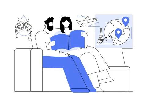 Reading guide isolated cartoon vector illustrations. Ilustración de archivo