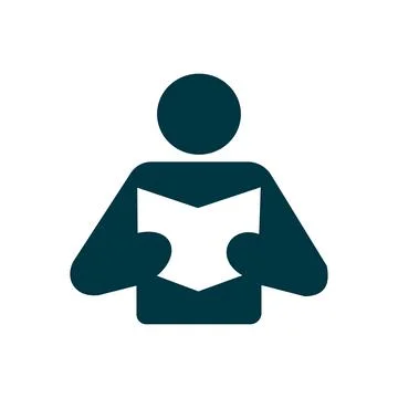 Reading icon isolated on white background for your web Illustrazione stock