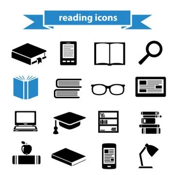 Reading icons Stock Illustration