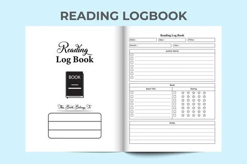 Reading info tracker KDP interior. Book reader information and author name tr Stock Illustration