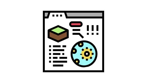 Reading information of soil testing in internet color icon animation Stock Footage 164823101