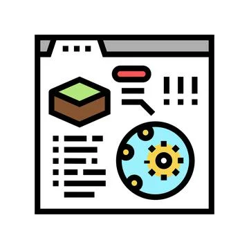 Reading information of soil testing in internet color icon vector illustration Stock Illustration