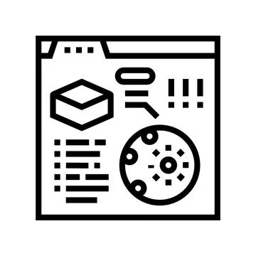 Reading information of soil testing in internet line icon vector illustration Stock Illustration