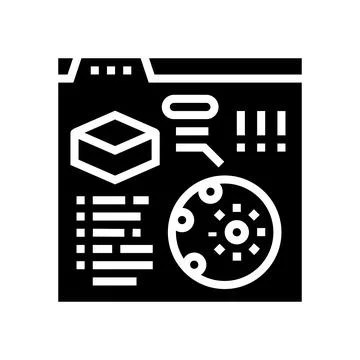 Reading information of soil testing in internet glyph icon vector illustration Stock Illustration